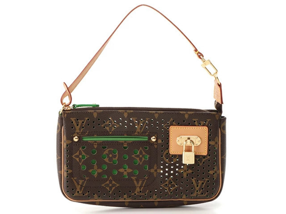 LOUIS VUITTON Pochette Accessoires Monogram Perfo Vert